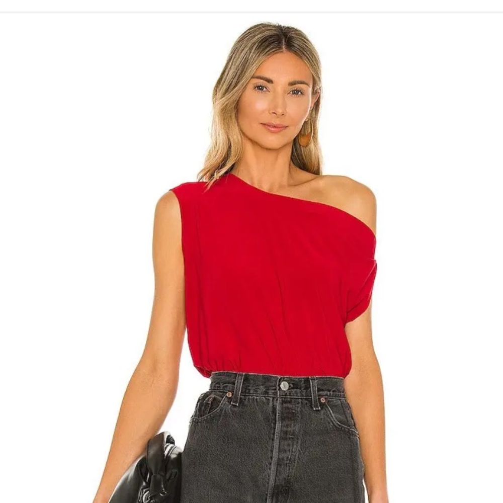 Norma Kamali Off Shoulder Top Red